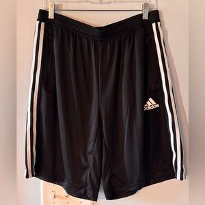 Men’s Classic Adidas Black Shorts with White Side Stripes
